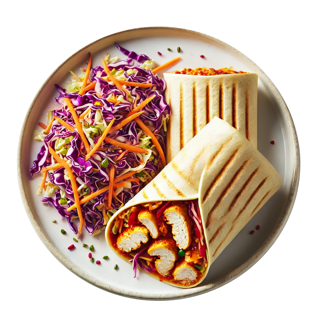 BBQ Chicken Wrap, Keto Slaw (KETO)