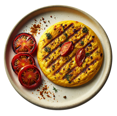 Chicken Masala Omelette, Grilled Tomatoes (KETO)