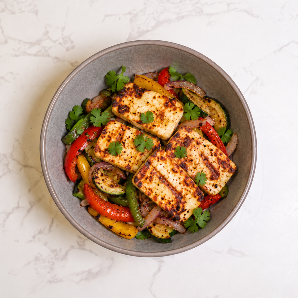 Grilled Halloumi Fajita Skillet (KETO)