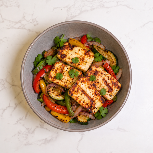 (KETO) Grilled Halloumi Fajita Skillet
