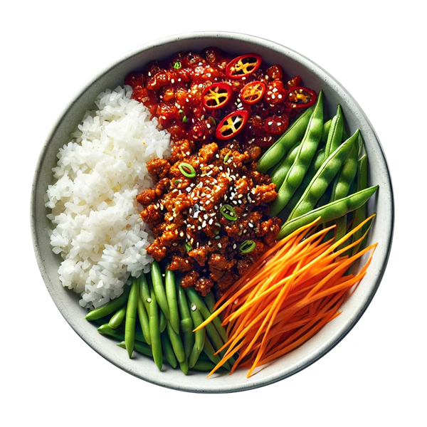 Ground Beef Poke Bowl with Chilli, Ginger, and Coriander Rice