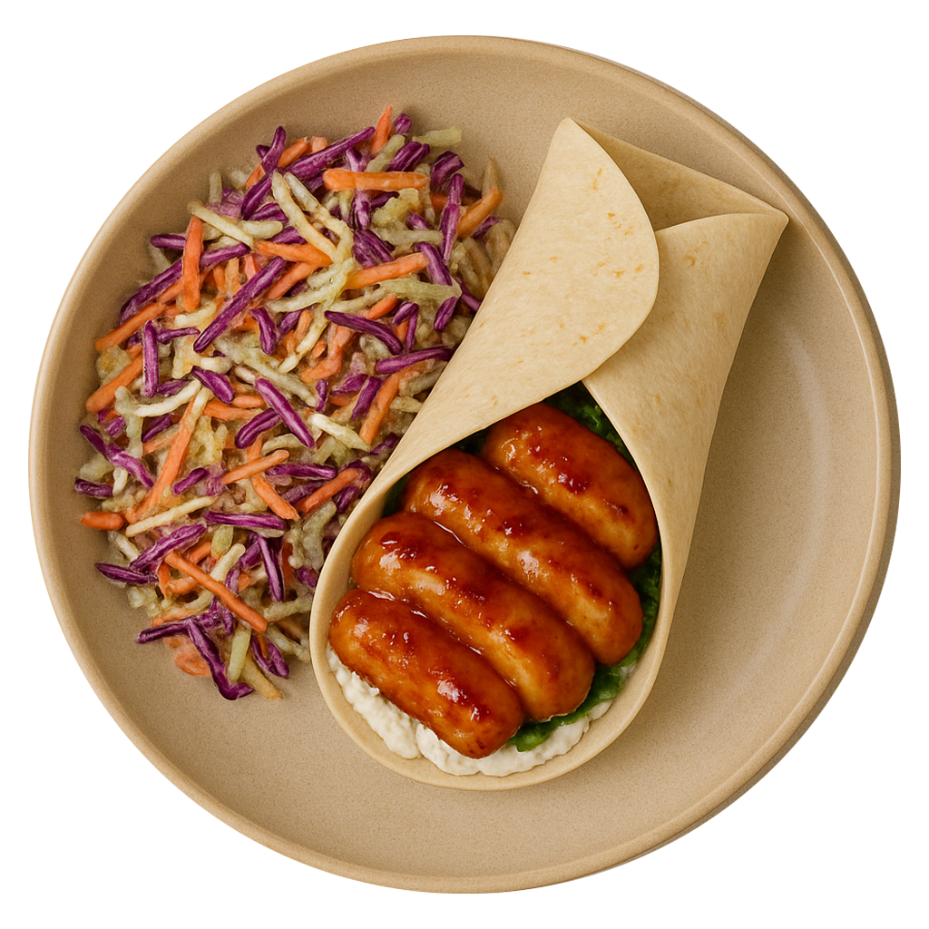 Honey & Garlic Chicken Wrap, Keto Slaw (KETO)