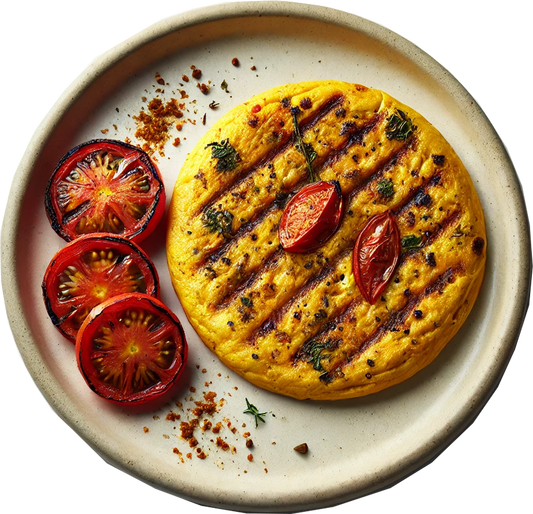 Masala Omelette, Grilled Tomatoes, Spinach (KETO)