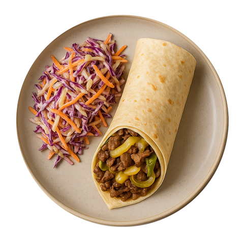 Philly Cheese Steak Wrap, Keto Slaw (KETO)