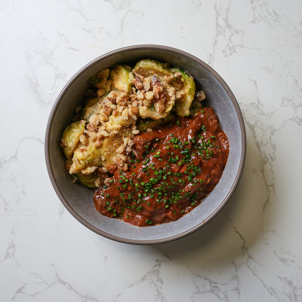 West African Beef Stew, Cauliflower Rice & Peas, Charred Greens (KETO)