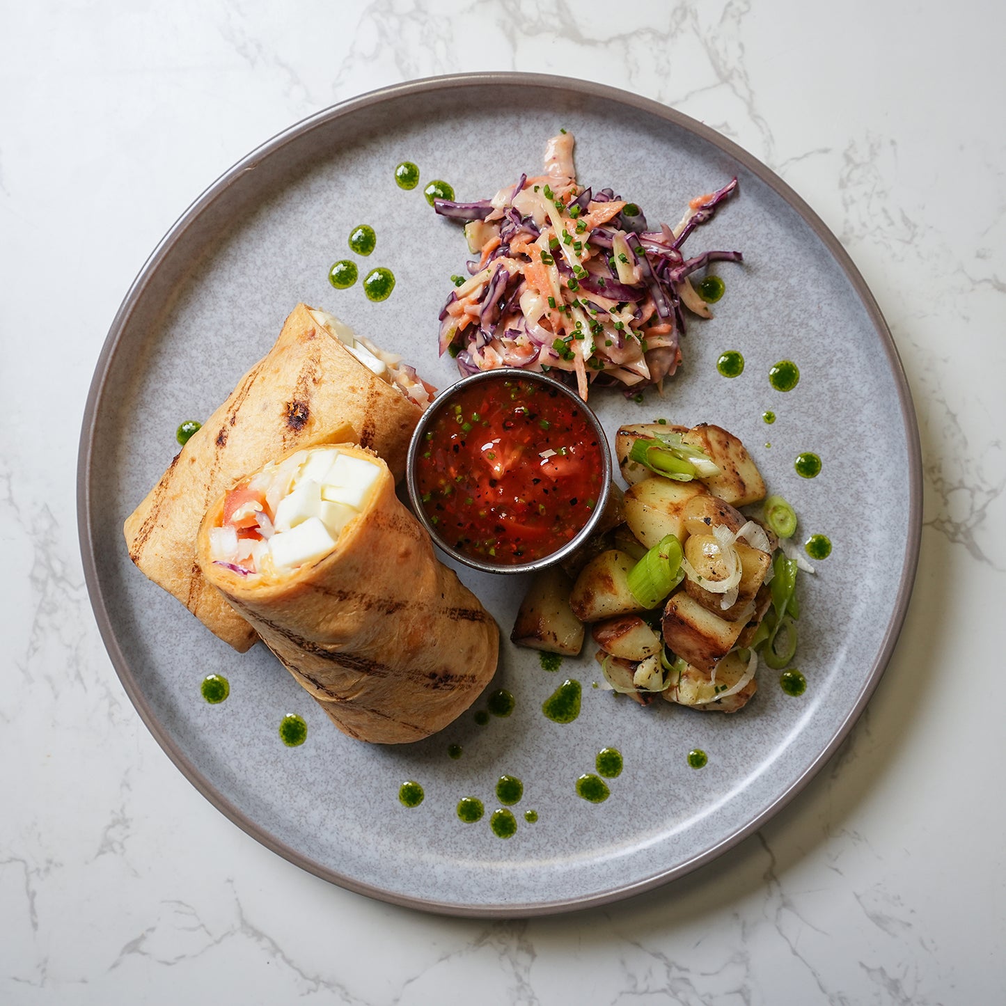 Grilled Halloumi Wrap with Potatoes – Vegetarian Meal