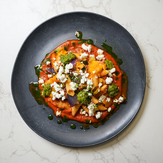 Romesco Penne with Roasted Vegetables – Vegetarian Pasta