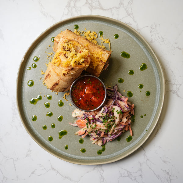 Smashed Cheeseburger Wrap, Keto Slaw, Burger Relish (KETO)
