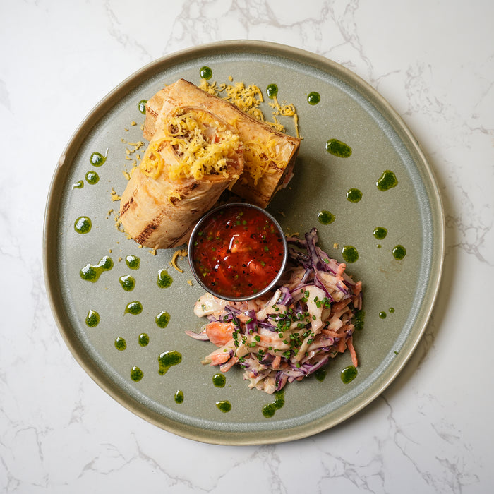 Smashed Cheeseburger Wrap, Keto Slaw, Burger Relish (KETO)
